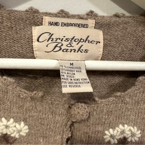 Christopher & Banks Vintage Hand Embroidered Floral design sweater - Picture 3 of 5